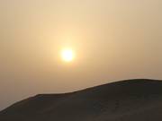 The descents in the desert at sunset
