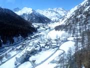 View of Samnaun from the aerial cableway