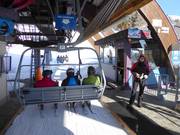 Staff is present when boarding the chairlift.