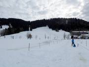 View from the practice lift to the drag lift and Hauchenberg