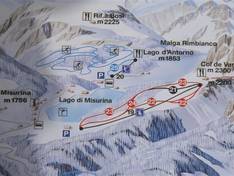 Trail map Misurina – Passo Tre Croci