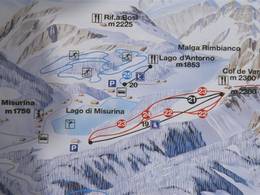 Trail map Misurina – Passo Tre Croci