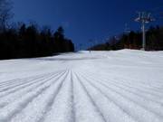 Perfectly groomed slope in the ski resort of Sunday River