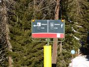 Slope signage in the Meran 2000 ski area