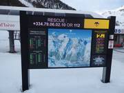 Digital information board in the ski area