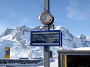 Information board for the departure times of the cog railway