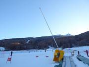 Snowmaking with lances in Aprica