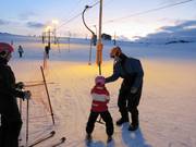 The staff helps children get started