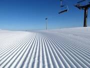 Perfectly groomed slopes in the Ruka ski resort