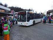 Ski buses run to the base station