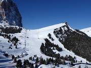 View of the slopes on the Piz Sella