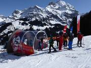 Start of the Skimovie course on the World Cup slope Chuenisbärgli