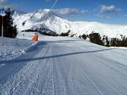 Freshly groomed slope