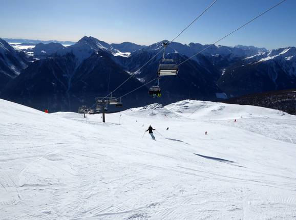 The Schwemmalm ski resort offers wide slopes and a gorgeous panoramic view