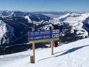 Slope signage in the Big Sky ski area