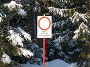 Skiing in the forested areas is forbidden.