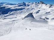 Perfect slope grooming at Flumserberg