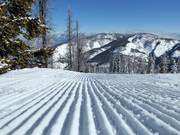 Groomed slope in the Panorama ski area
