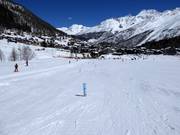 Slalom course on the easy Kalbermatten slope