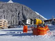 Powerful snow cannon in the Gargellen ski resort