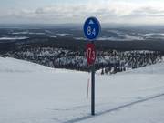 Slope signposting in the ski resort of Levi