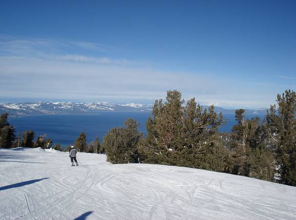 Slope with a view of Lake Tahoe