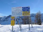 Slope signposting in the ski resort of Hinterstoder
