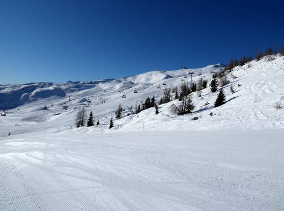 View of the upper area of the ski resort of Sillian