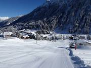 Practice slope at the Madrisalift in the village of Gargellen