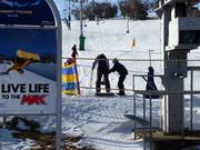 At the drag lift, the bar is handed to you.