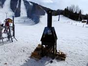 Open fireplace at the valley station