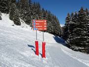 Slope signage in the Villars/Gryon/Les Diablerets ski area