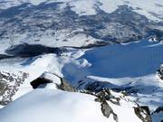 View from Lomnický štít over the entire ski area down to the valley station