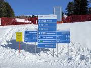 Slope signage with detailed information for each individual piste