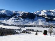 View from Mottolino of Livigno and Carosello 3000/Sitas