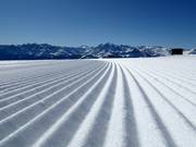 Perfectly groomed slopes in the Watles ski area