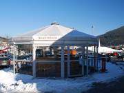Umbrella bar at the valley station of the Ettelsberg cable car