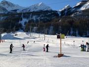 Easy slopes in the valley area are served by dedicated platter lifts.