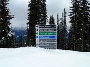 Slope signage at Revelstoke Mountain Resort