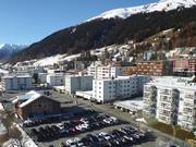 Some hotels are located right next to the slopes in Davos