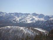 View from June Mountain to the ski resort of Mammoth Mountain