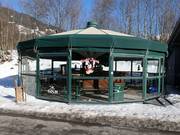 Umbrella bar Rodel-Bude at the valley station in Vandans