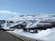 View of the ski resort of Björkliden from the car park