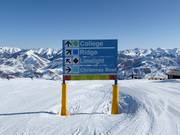 Slope signage in the Bald Mountain ski area in Sun Valley