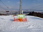 Slope signage in the Furano ski resort