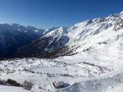 View over the ski resort of Pejo