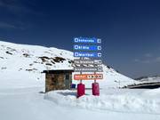 Slope signage in the Sierra Nevada ski resort