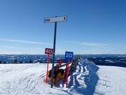 Slope signage in the Hafjell ski resort