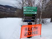 Slope signposting in the ski resort of Killington