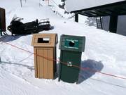 Rubbish bin in the ski resort